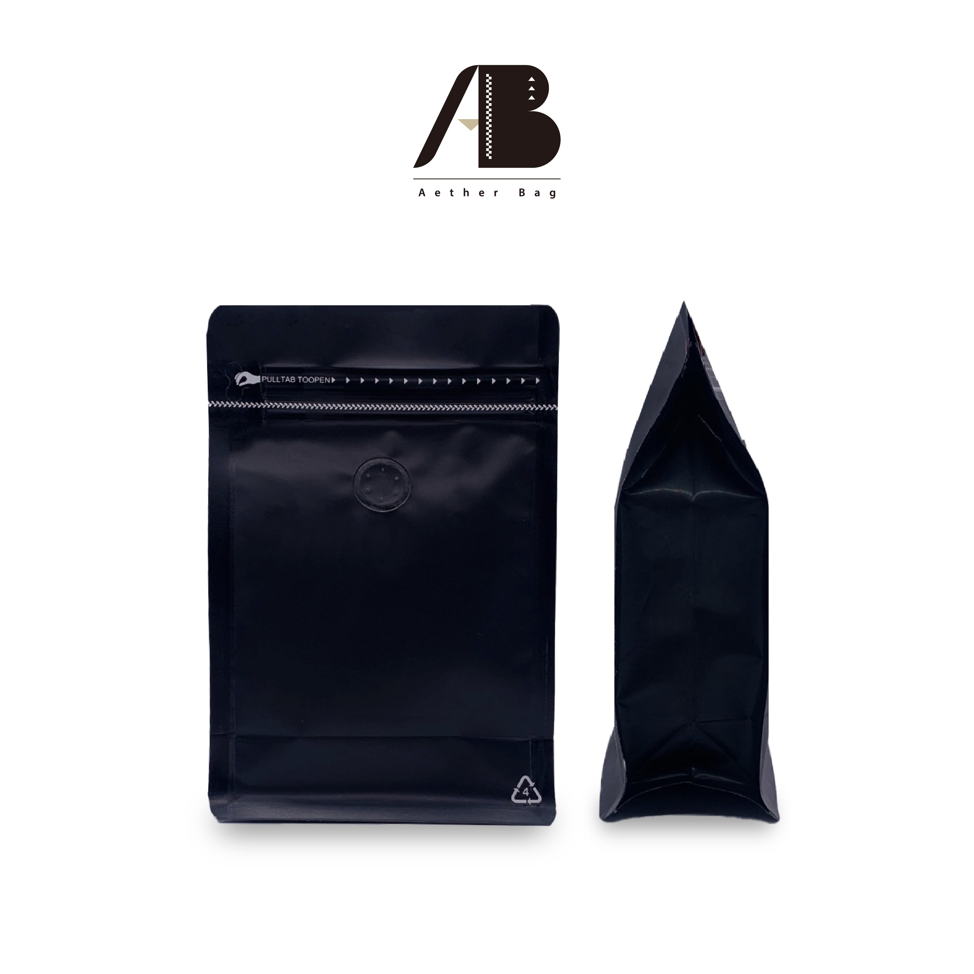 250g Box Bottom Bags Black Matt(Recyclable)